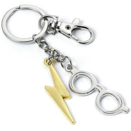 Harry Potter Lightning Bolt & Glasses Charm Keyring Image 1