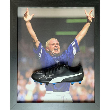 Rangers FC Framed Gascoigne Signed Boot Image 1