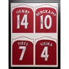 Arsenal FC Quad Framed Henry Bergkamp Pires & Vieira Signed Shirts Image 1