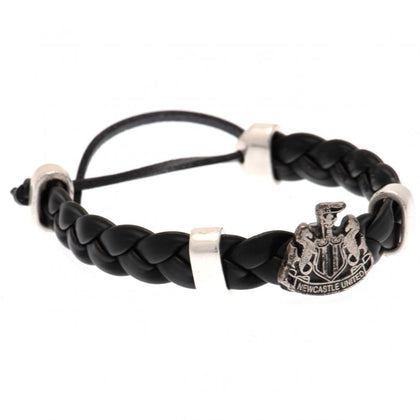 Newcastle United FC Stainless Steel PU Slider Bracelet Image 1