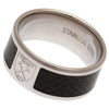 West Ham United FC Stainless Steel Carbon Fibre Ring Image 2