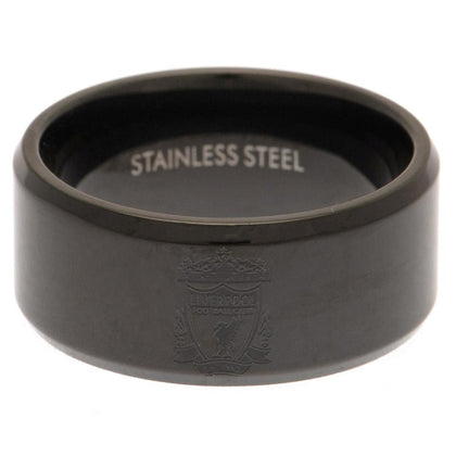 Liverpool FC Stainless Steel Black IP Ring Image 1