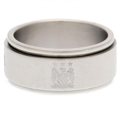 Manchester City FC Stainless Steel Spinner Ring Image 1