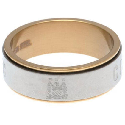 Manchester City FC Stainless Steel Bi Colour Spinner Ring Image 1