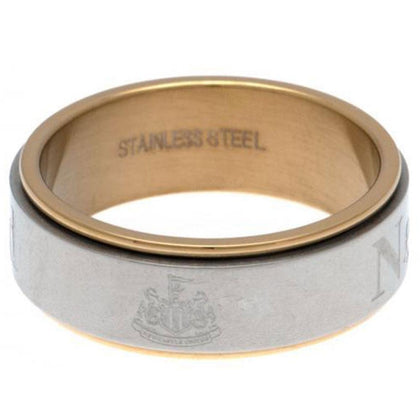 Newcastle United FC Stainless Steel Bi Colour Spinner Ring Image 1