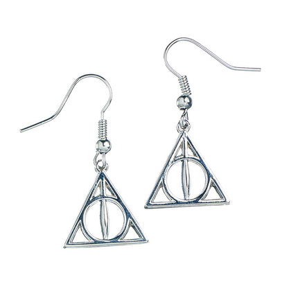 Harry Potter Deathly Hallows Silver Plated Earrings Image 1