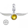 Harry Potter Sterling Silver Golden Snitch Swarovski Charm Image 1