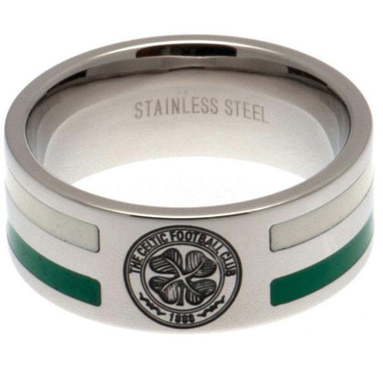 Celtic FC Stainless Steel Colour Stripe Ring Image 1