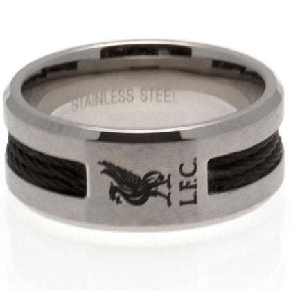 Liverpool FC Stainless Steel Black Inlay Ring Image 1