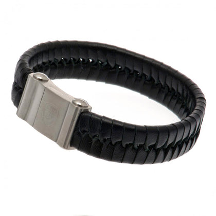 Arsenal FC Single Plait Leather Bracelet Image 1