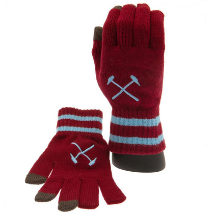 West Ham United FC Touchscreen Knitted Gloves Image 1