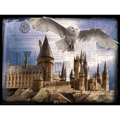 Harry Potter Hogwarts & Hedwig 500 Piece 3D Image Puzzle Image 1